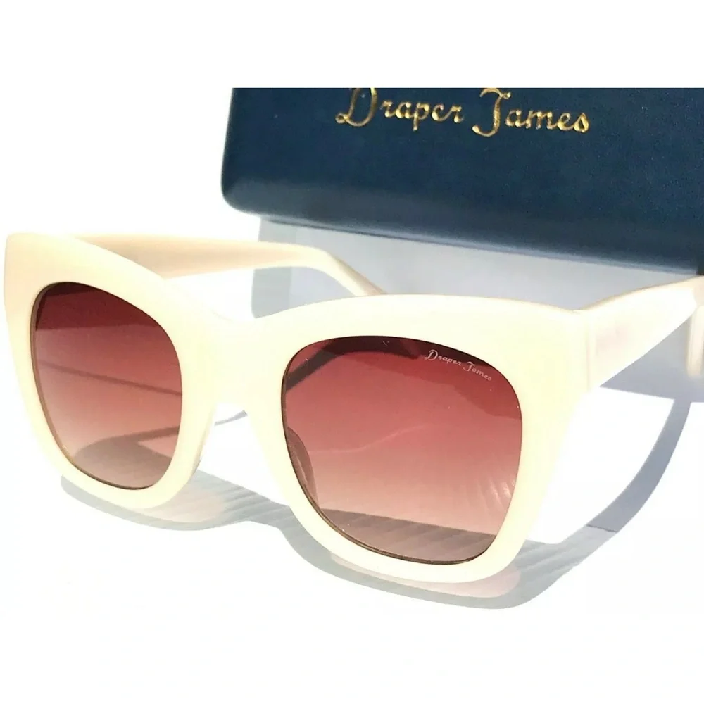NEW Draper James ELOISE Ivory & Brown Designer Women's Sunglass SU 0032 91